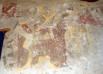 Saint Christopher wall painting on the north wall of the north aisle May 2011